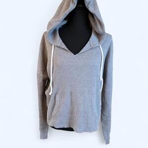 Grey Abercrombie & Fitch vintage hooded waffle knit sweater Size Medium